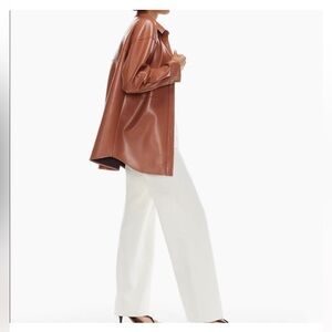 Aritzia Babaton Pelli vegan leather shirt jacket size S